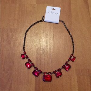3/$25 Cleo Ruby red necklace